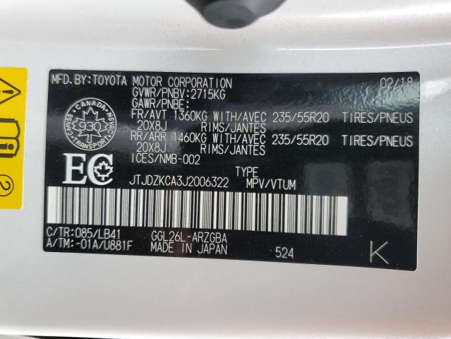 2018 LEXUS RX 350 L JTJDZKCA3J2006322