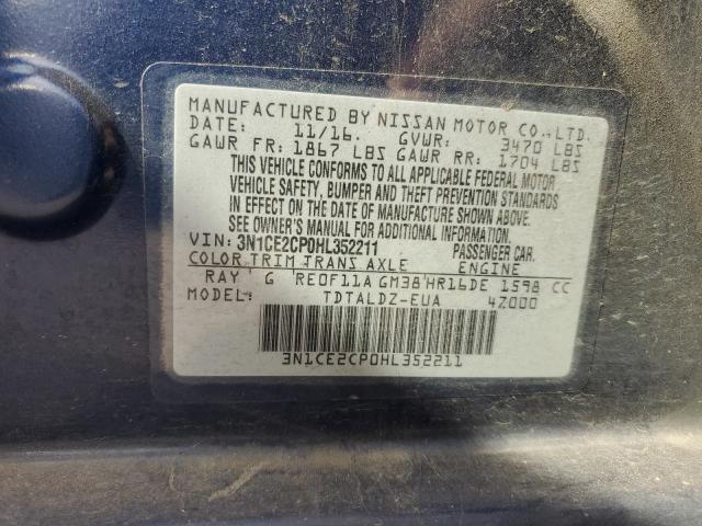 2017 NISSAN VERSA NOTE 3N1CE2CP0HL352211