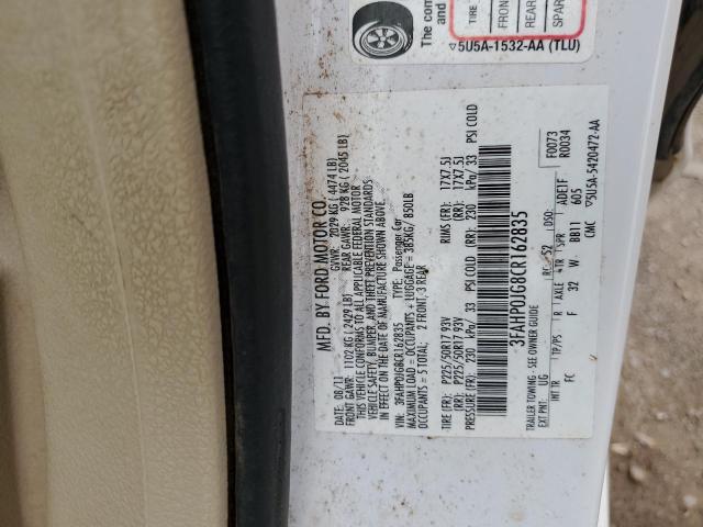 2012 FORD FUSION SEL - 3FAHP0JG8CR162835