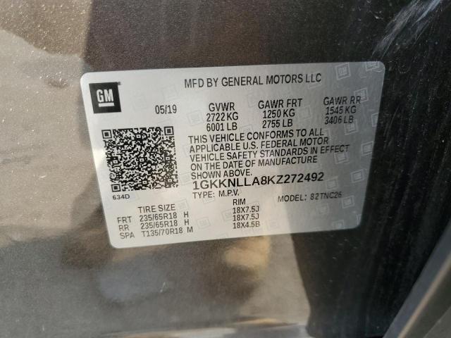 2019 GMC ACADIA SLE 1GKKNLLA8KZ272492