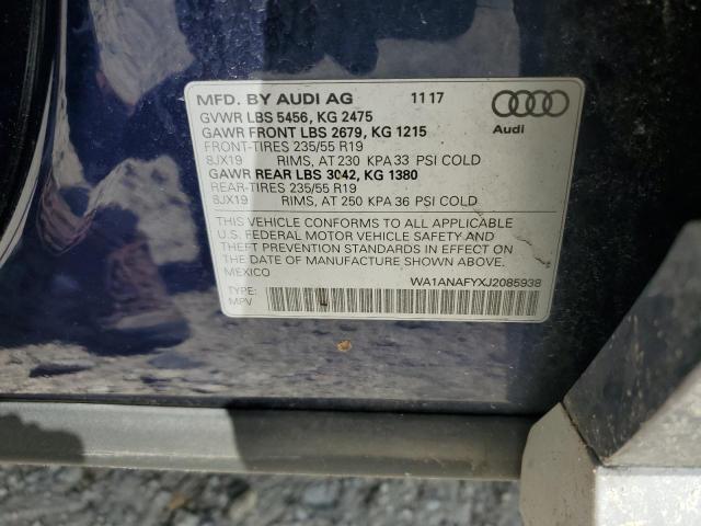 2018 AUDI Q5 PREMIUM WA1ANAFYXJ2085938