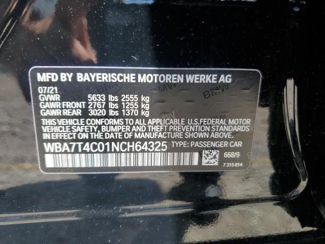 2022 BMW 740 XI WBA7T4C01NCH64325