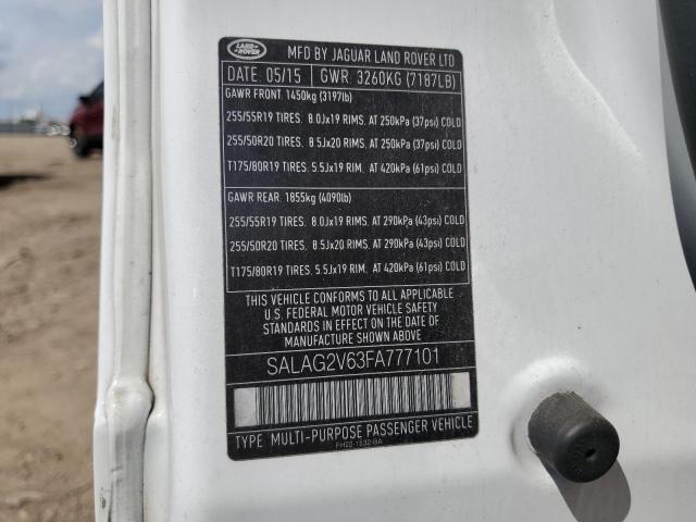 2015 LAND ROVER LR4 HSE SALAG2V63FA777101