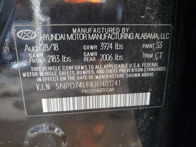 2018 HYUNDAI ELANTRA SE - 5NPD74LF8JH401241