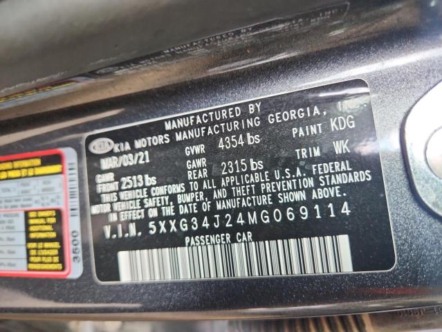 2021 KIA K5 EX 5XXG34J24MG069114