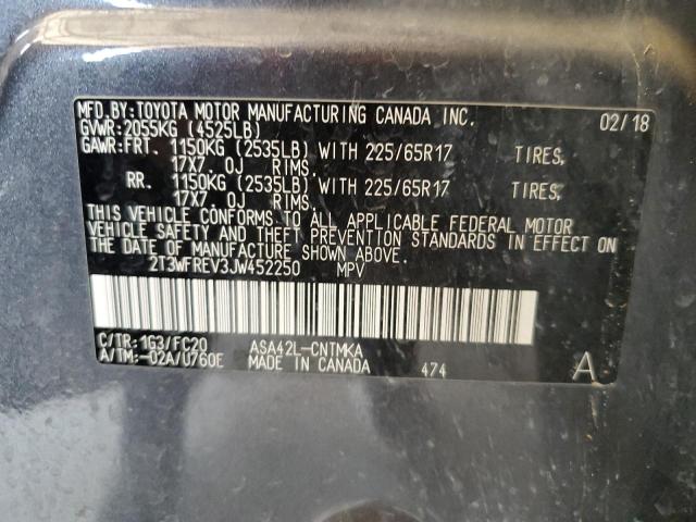 2018 TOYOTA RAV4 ADVEN 2T3WFREV3JW452250