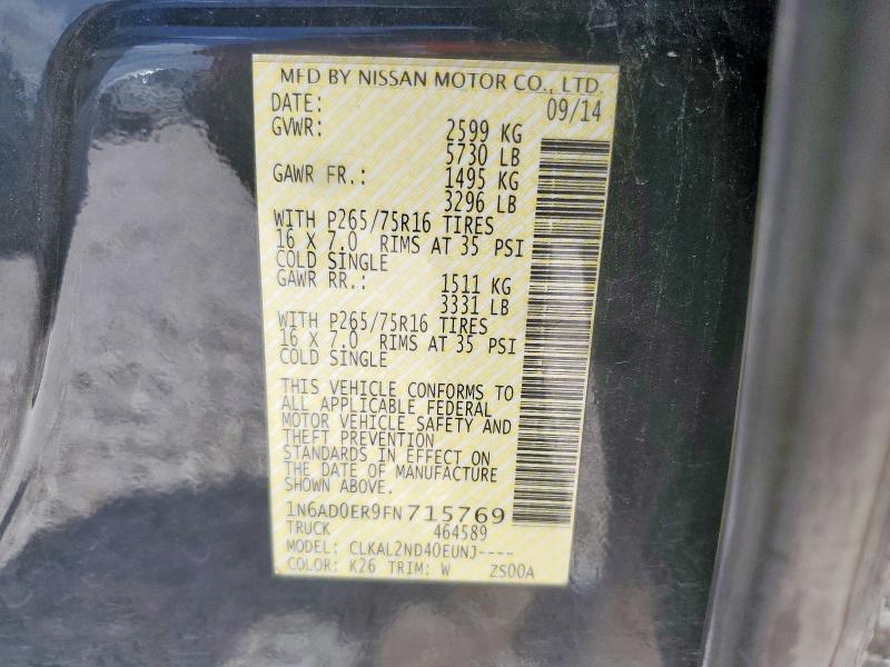 2015 NISSAN FRONTIER S - 1N6AD0ER9FN715769
