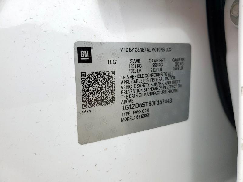 2018 CHEVROLET MALIBU LT 1G1ZD5ST6JF157443