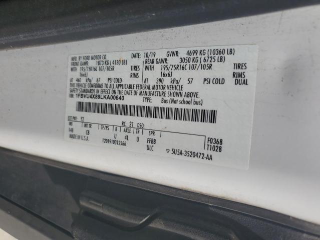 2020 FORD TRANSIT T- 1FBVU4X89LKA00640
