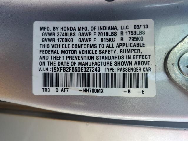 2013 HONDA CIVIC LX - 19XFB2F55DE027243