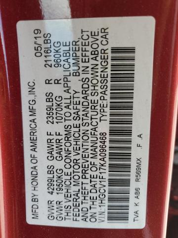 2019 HONDA ACCORD LX 1HGCV1F17KA096468
