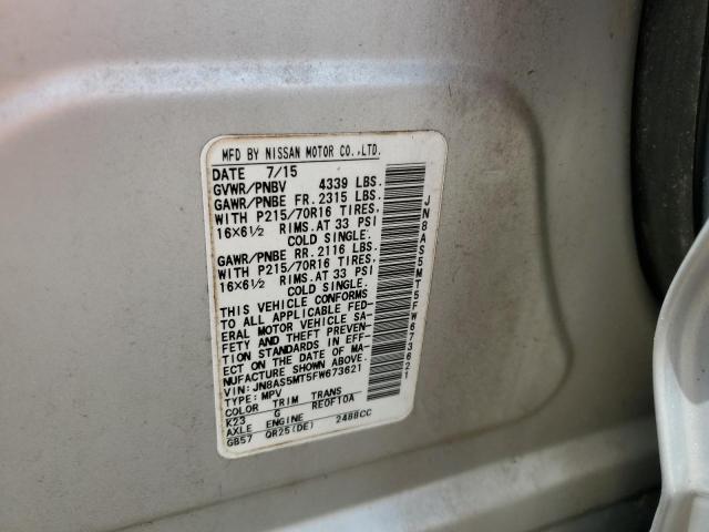 2015 NISSAN ROGUE SELECT S JN8AS5MT5FW673621