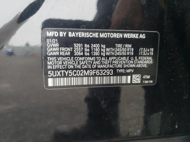 2021 BMW X3 XDRIVE30I 5UXTY5C02M9F63293