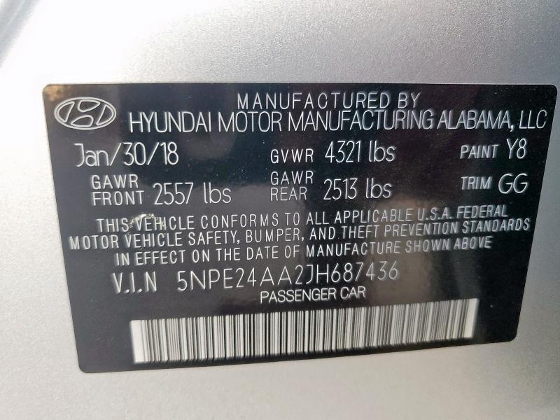 2018 HYUNDAI SONATA ECO - 5NPE24AA2JH687436