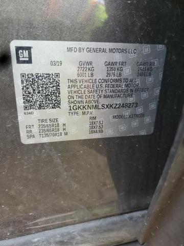 2019 GMC ACADIA SLT - 1GKKNMLSXKZ248273