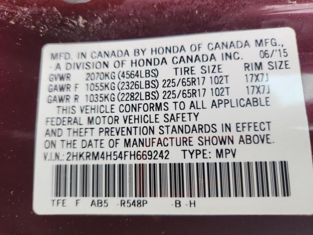 2015 HONDA CR-V EX 2HKRM4H54FH669242