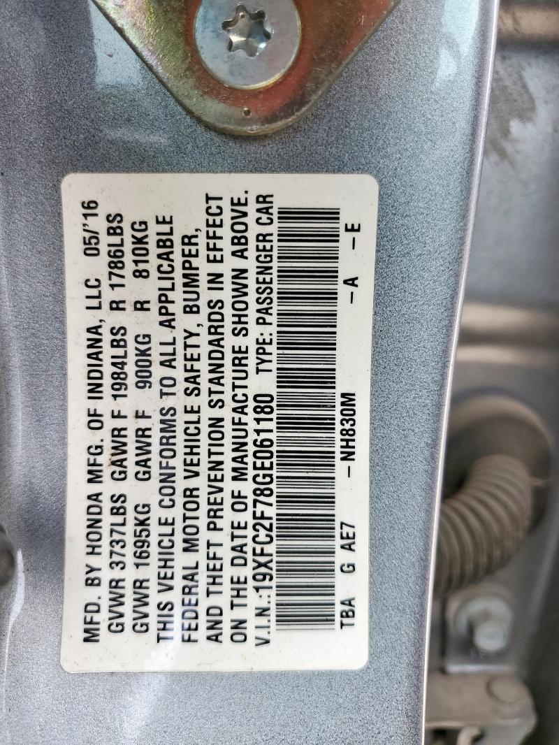 2016 HONDA CIVIC EX 19XFC2F78GE061180