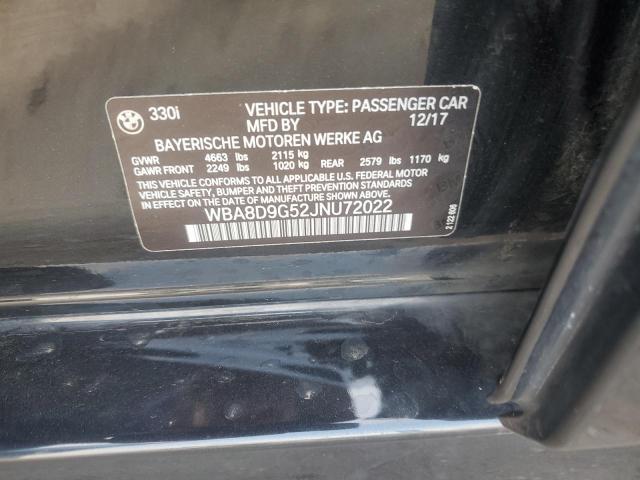 2018 BMW 330 XI WBA8D9G52JNU72022