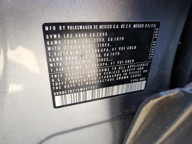 2025 VOLKSWAGEN TAOS S 3VV8C7B27SM047951