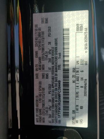 2021 FORD F150 RAPTOR 1FTFW1RG9MFC39449