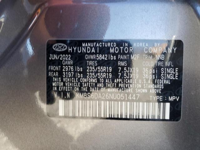 2022 HYUNDAI SANTA FE SEL KM8S6DA26NU051447