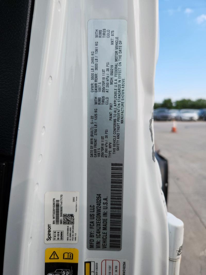 2022 JEEP WRANGLER U 1C4HJXEG0NW240264