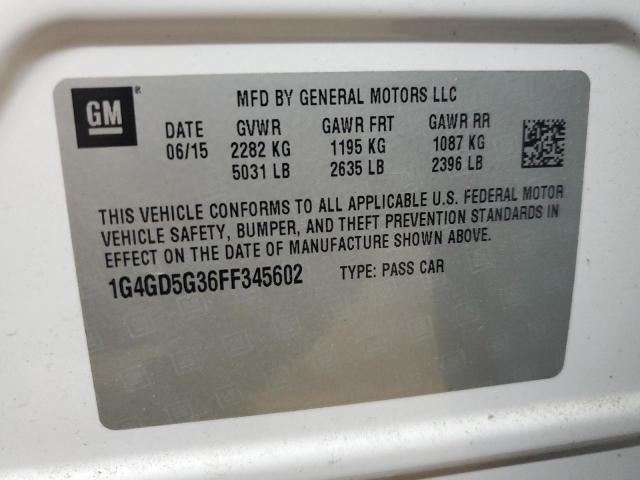 2015 BUICK LACROSSE PREMIUM 1G4GD5G36FF345602