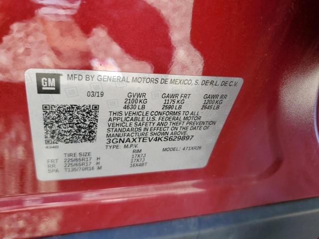 2019 CHEVROLET EQUINOX LT 3GNAXTEV4KS629897