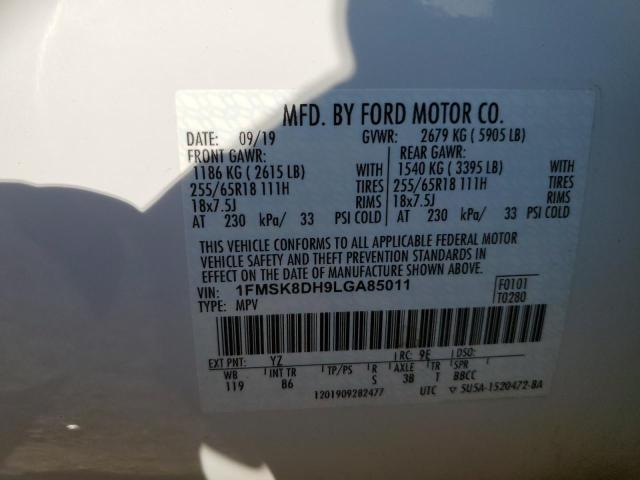 2020 FORD EXPLORER XLT 1FMSK8DH9LGA85011
