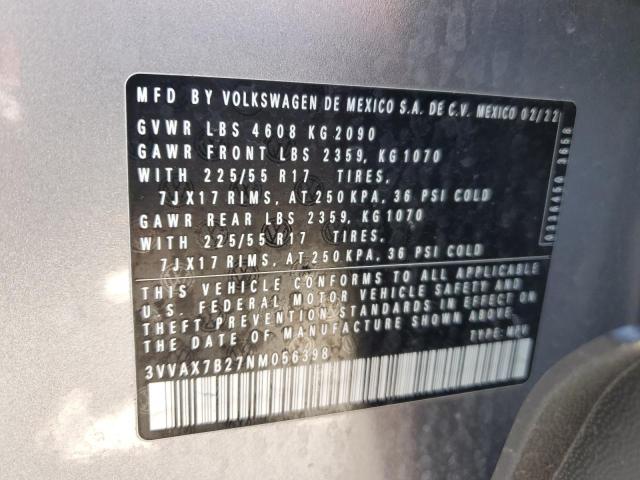 2022 VOLKSWAGEN TAOS S 3VVAX7B27NM056398