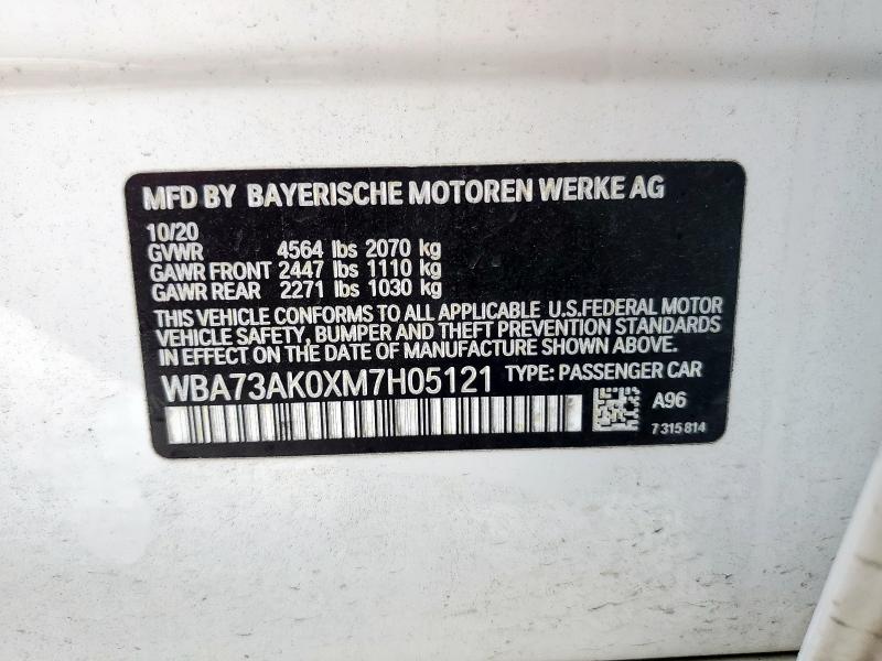 2021 BMW 228XI WBA73AK0XM7H05121