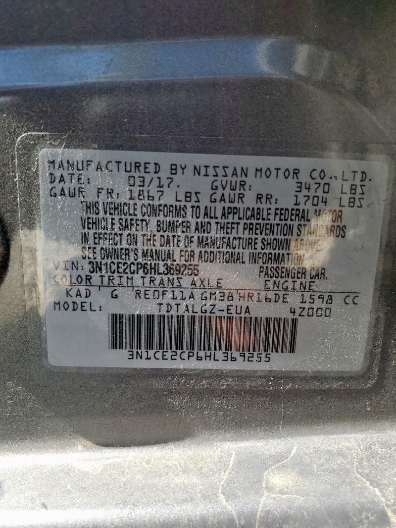 2017 NISSAN VERSA NOTE - 3N1CE2CP6HL369255