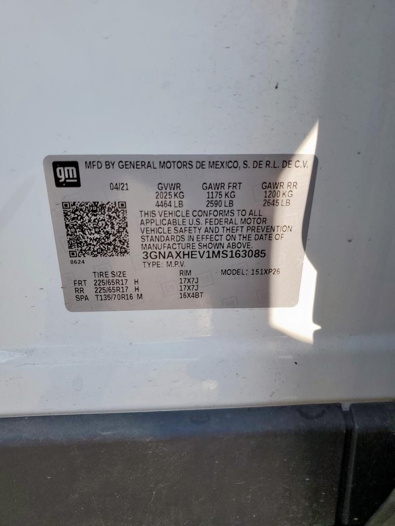2021 CHEVROLET EQUINOX LS - 3GNAXHEV1MS163085