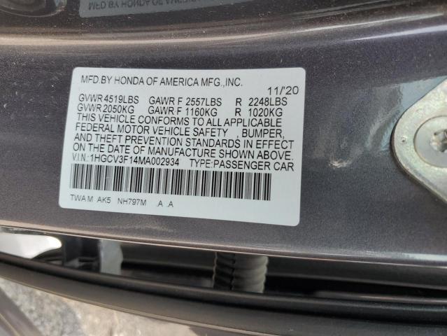 2021 HONDA ACCORD HYB 1HGCV3F14MA002934