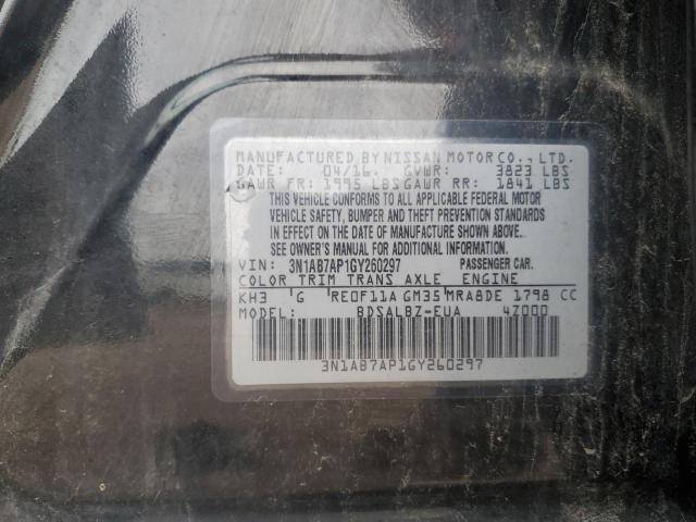 2016 NISSAN SENTRA S 3N1AB7AP1GY260297