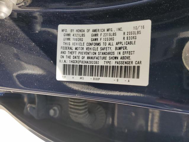 2017 HONDA ACCORD EXL 1HGCR2F80HA090060