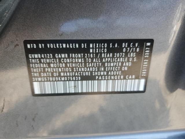 2019 VOLKSWAGEN JETTA SEL 3VWG57BU9KM075639