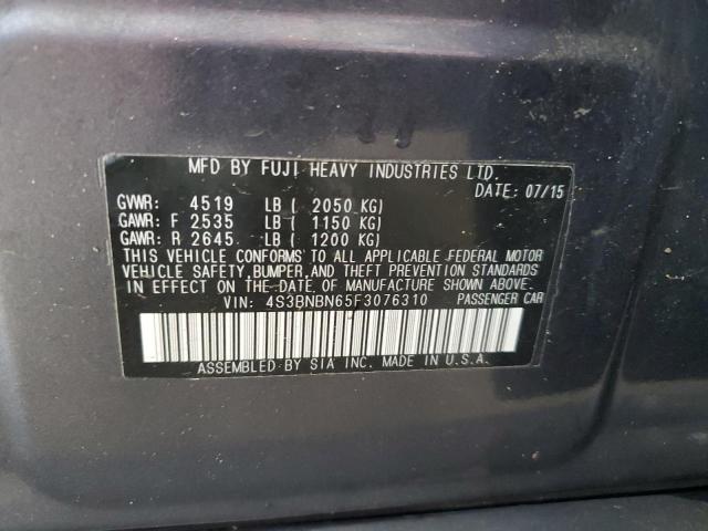 2015 SUBARU LEGACY 2.5 4S3BNBN65F3076310