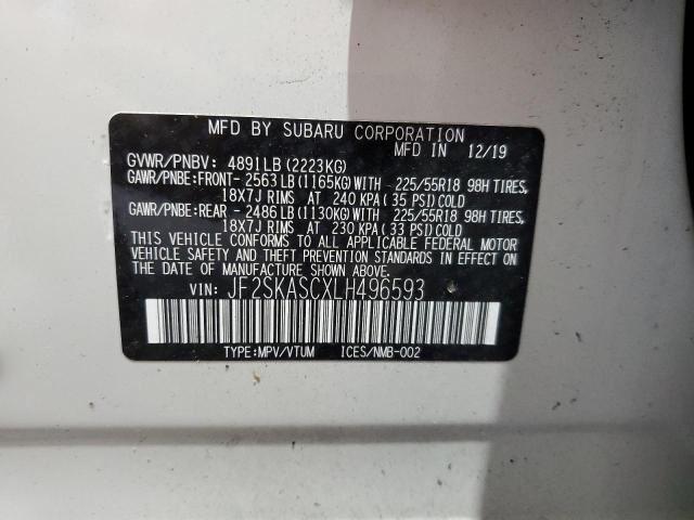 2020 SUBARU FORESTER L - JF2SKASCXLH496593