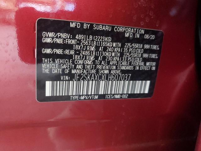 2020 SUBARU FORESTER TOURING JF2SKAXCXLH607037