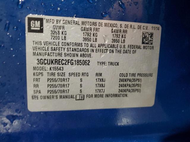 2015 CHEVROLET SILVERADO - 3GCUKREC2FG185062