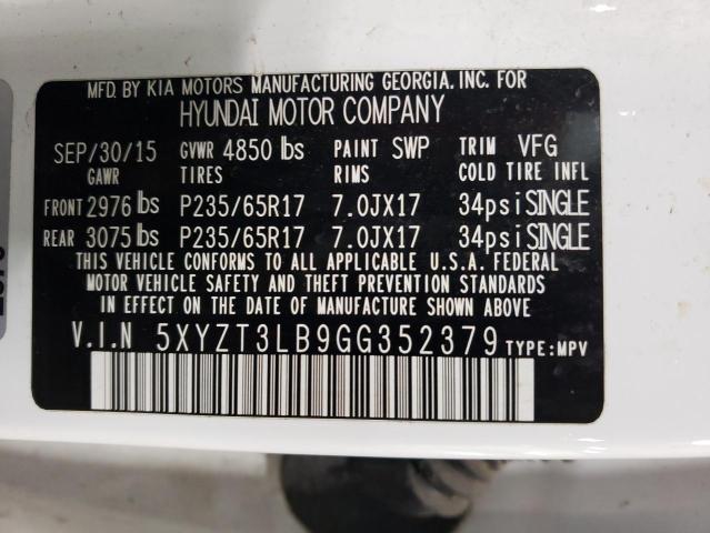 2016 HYUNDAI SANTA FE S - 5XYZT3LB9GG352379