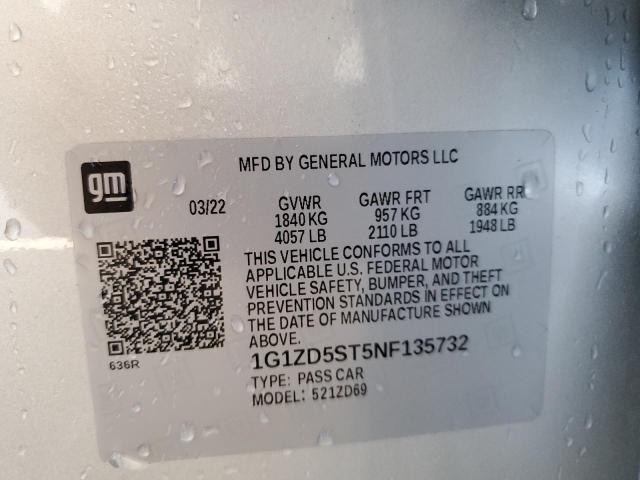 2022 CHEVROLET MALIBU LT 1G1ZD5ST5NF135732
