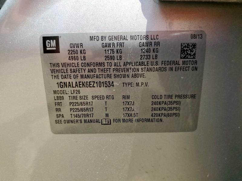 2014 CHEVROLET EQUINOX LS - 1GNALAEK6EZ101534