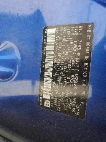 2018 HONDA FIT LX 3HGGK5H47JM736107