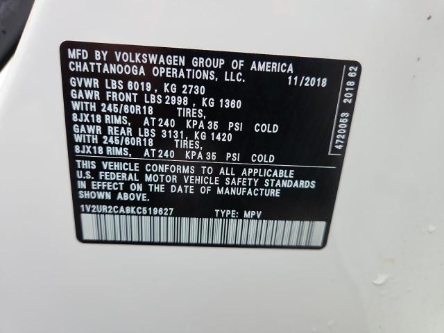 2019 VOLKSWAGEN ATLAS SE - 1V2UR2CA8KC519627