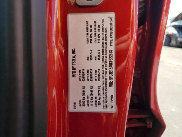 2019 TESLA MODEL 3 5YJ3E1EA0KF322678