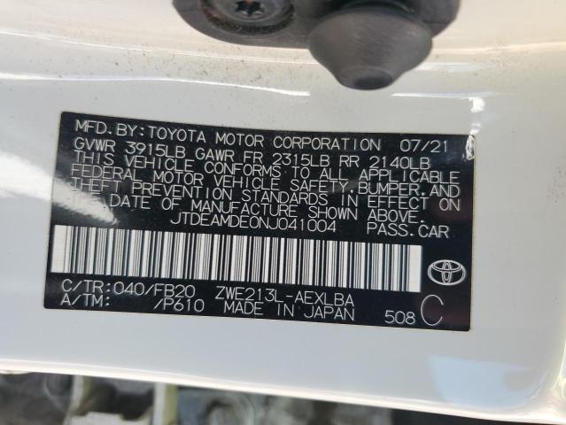 2022 TOYOTA COROLLA LE JTDEAMDE0NJ041004