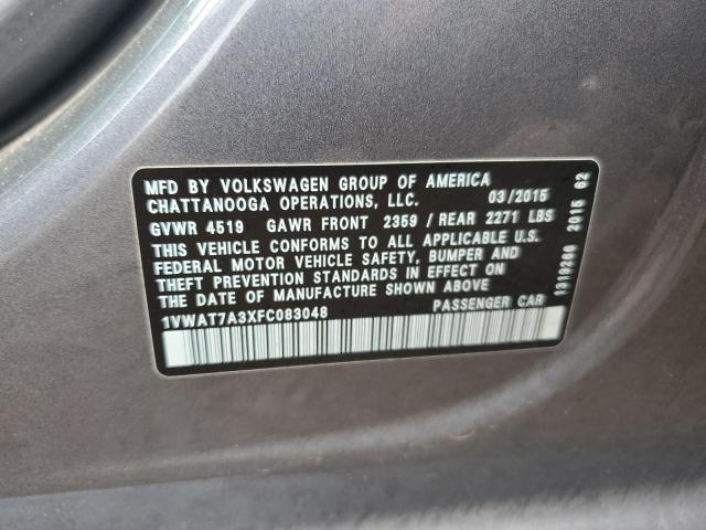 2015 VOLKSWAGEN PASSAT S - 1VWAT7A3XFC083048