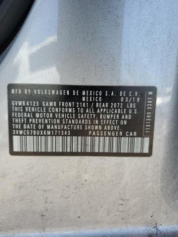 2019 VOLKSWAGEN JETTA S 3VWC57BUXKM171343